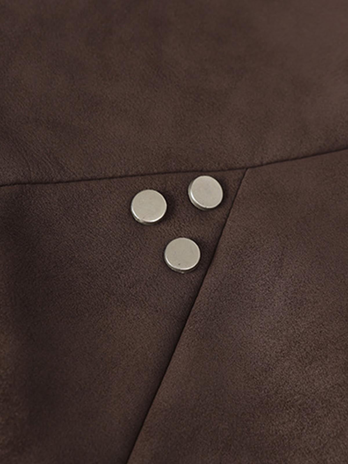 Suede Studded Zip Up Jacket