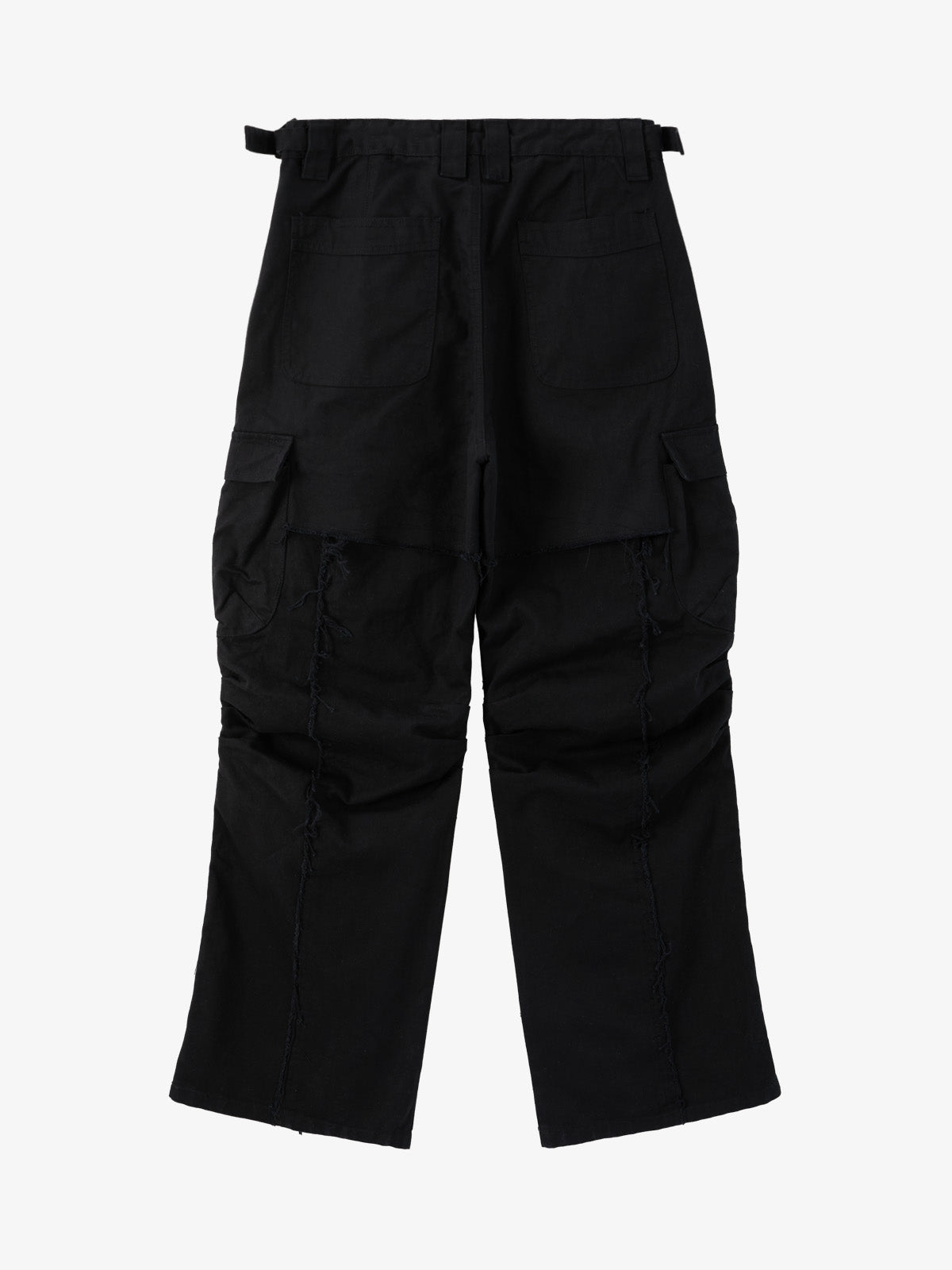 Gothic Ring Strap Multi-Pocket Wide Leg Cargo Jeans