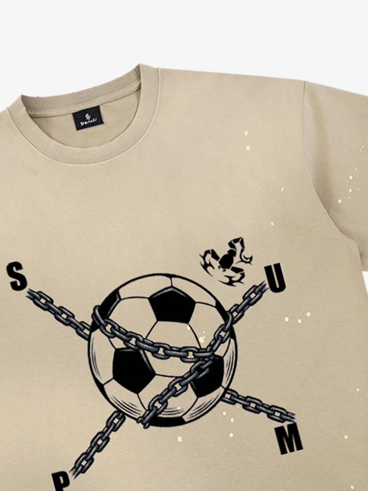 Chained Soccer Ball Graphic T-Shirt