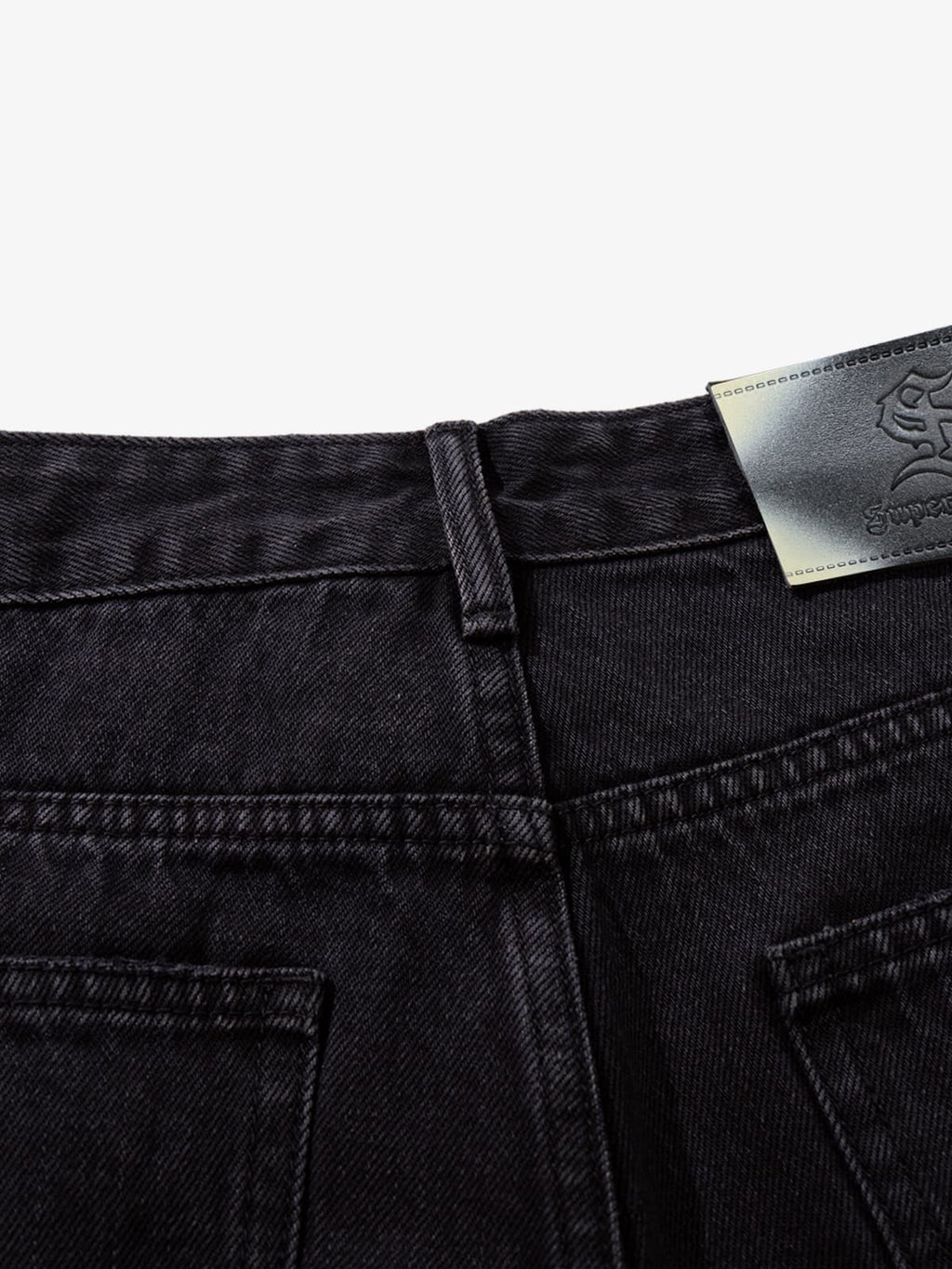 Retro Rhinestone Graffiti Washed Straight Jeans