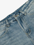 Retro Washed Side Striped Barrel Denim Jeans