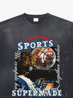 precipice Vintage Sports Basketball Graphic T-Shirt