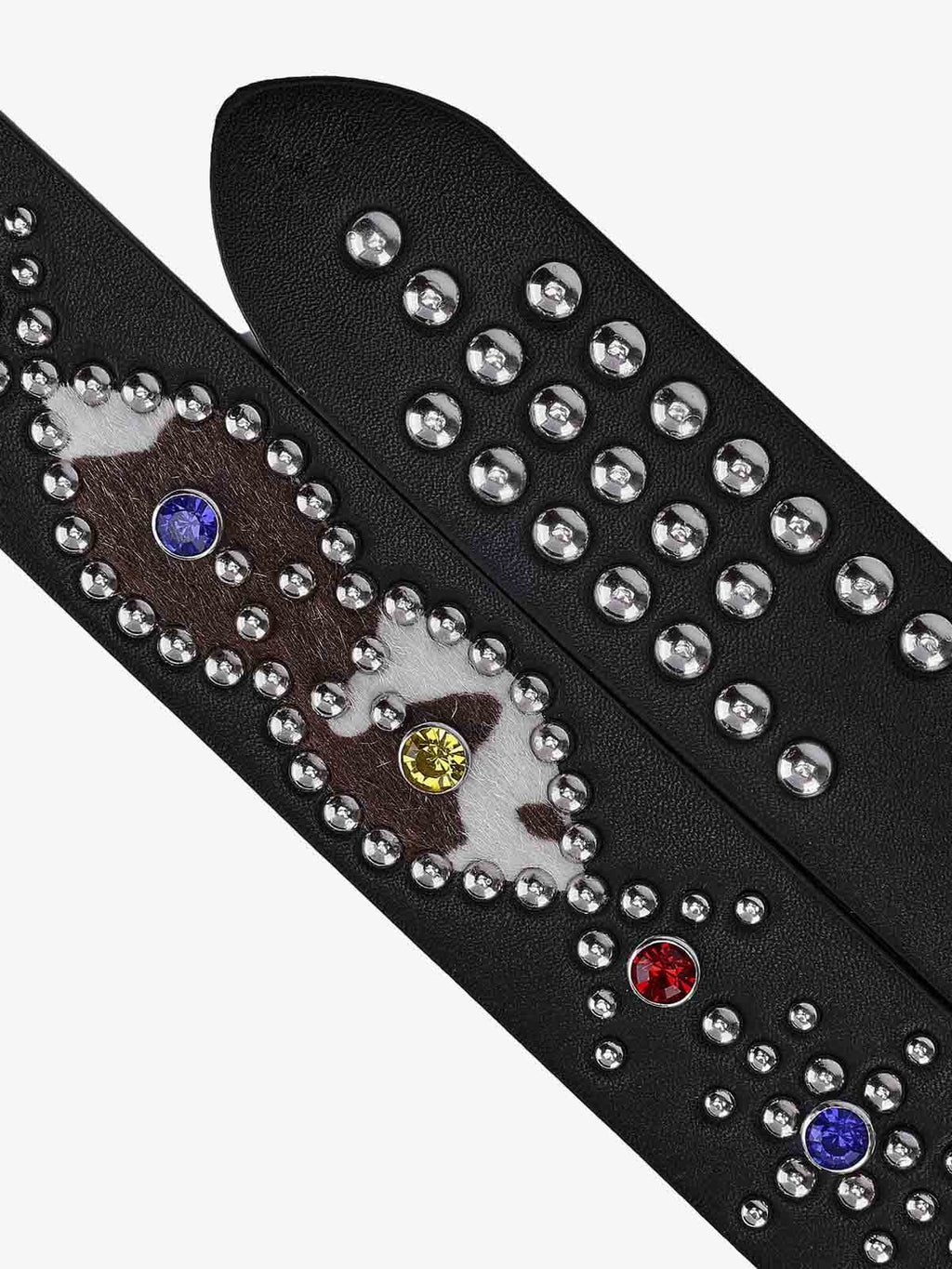Retro Multicolor Gem Studded PU Belt