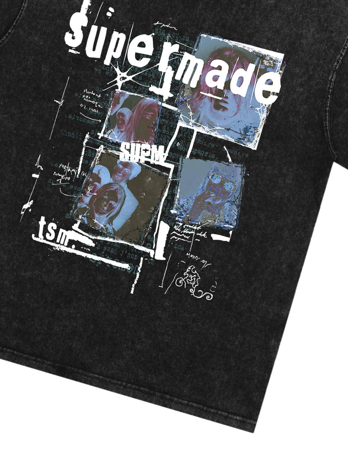 Washed Vintage Collage Graphic T-Shirt