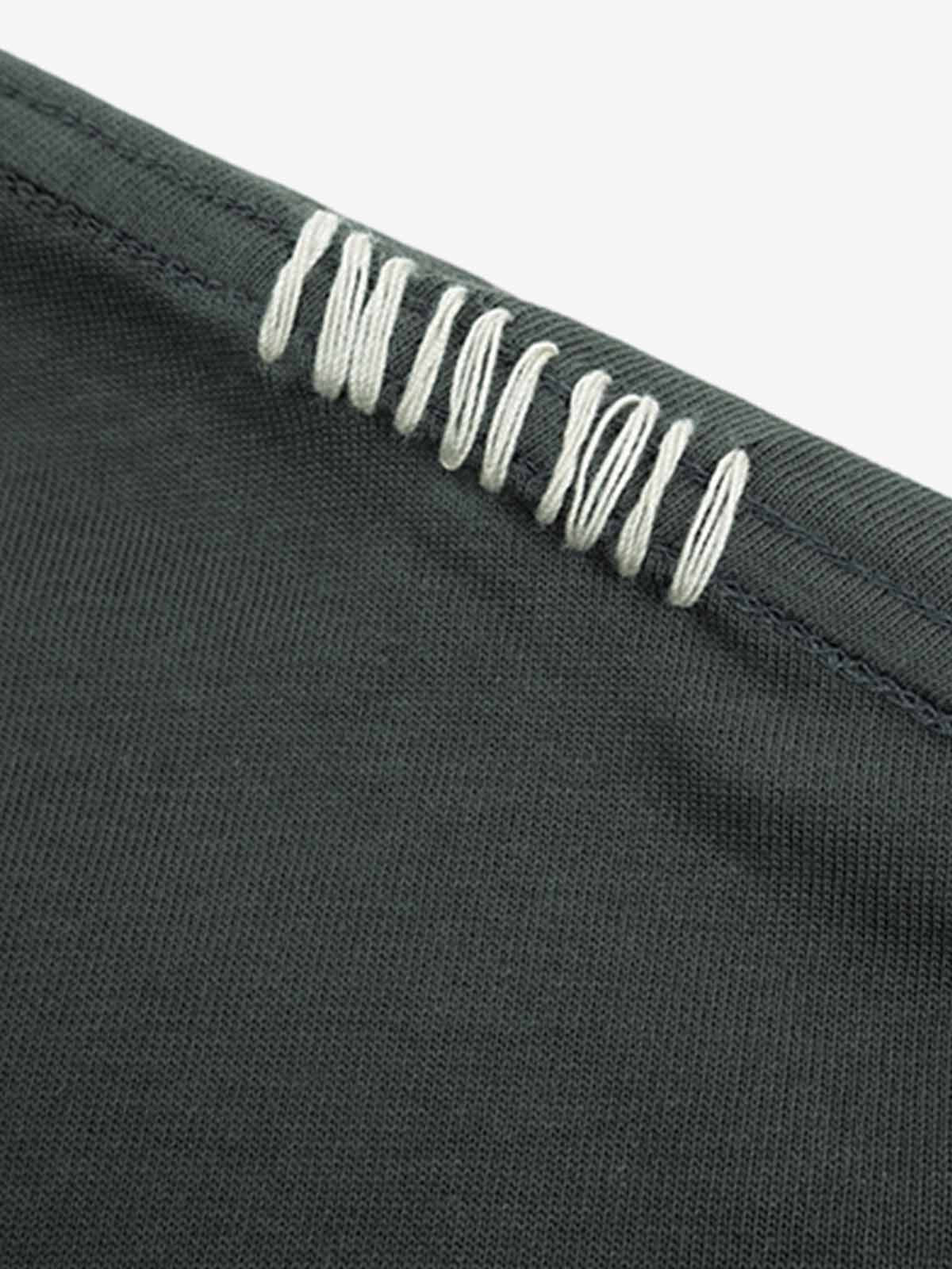 Minimal Exposed Stitch Design T-Shirt
