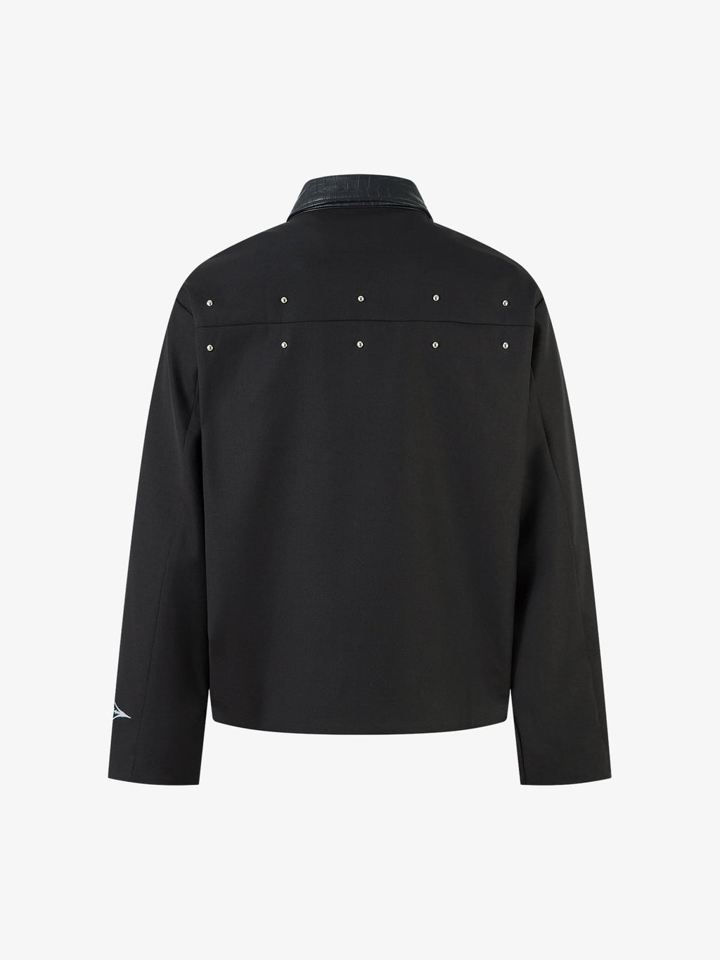 Street Gothic PU Leather Collar With Thorn Print Jacket