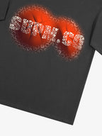 SUPM Foam Texture Basketball Pattern Graphic T-Shirt