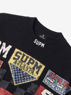 Waffle Knit Racing Checkered Flag Graphic T-Shirt