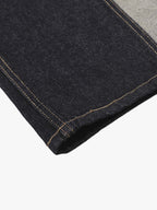 Contrast Panel Barrel Denim Jeans with Chain Detail