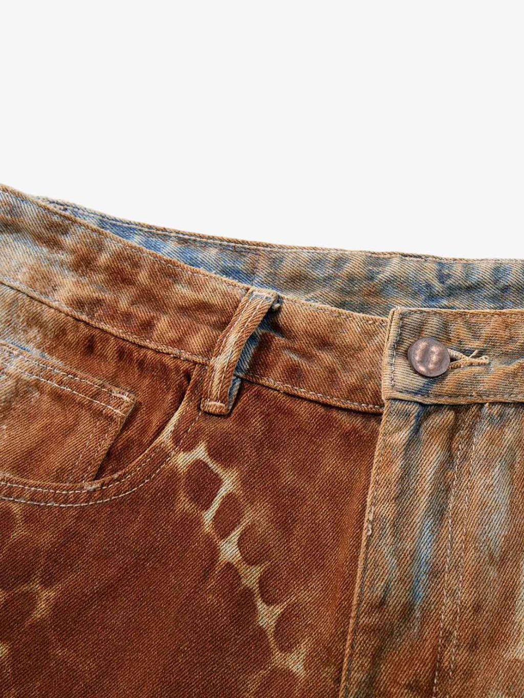 Croc Texture Washed Wide Leg Jeans
