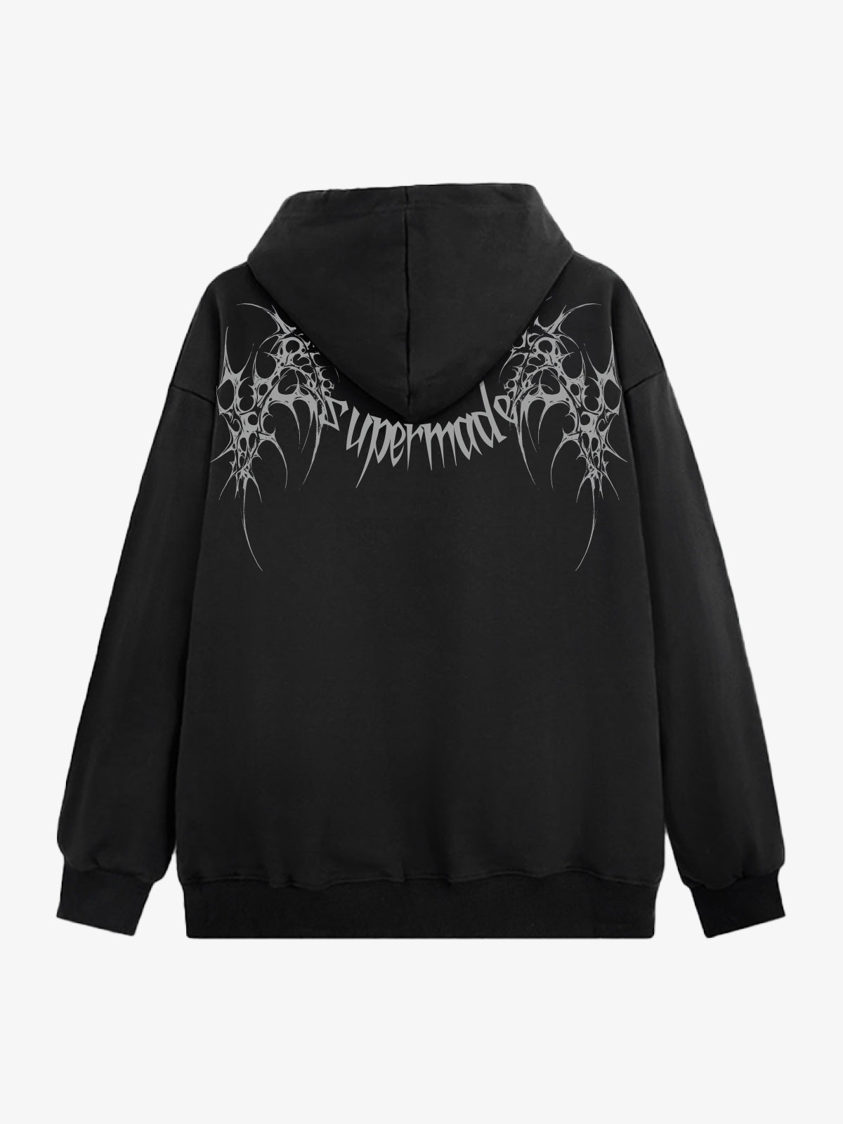 Washed Gothic Spike Letter Hoodie