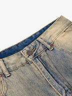 Vintage Distressed Ripped Wide Leg Jeans