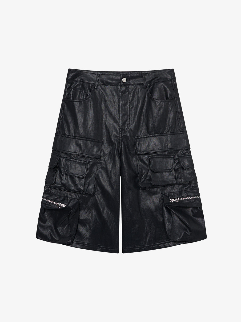 Faux Leather Cargo Jorts