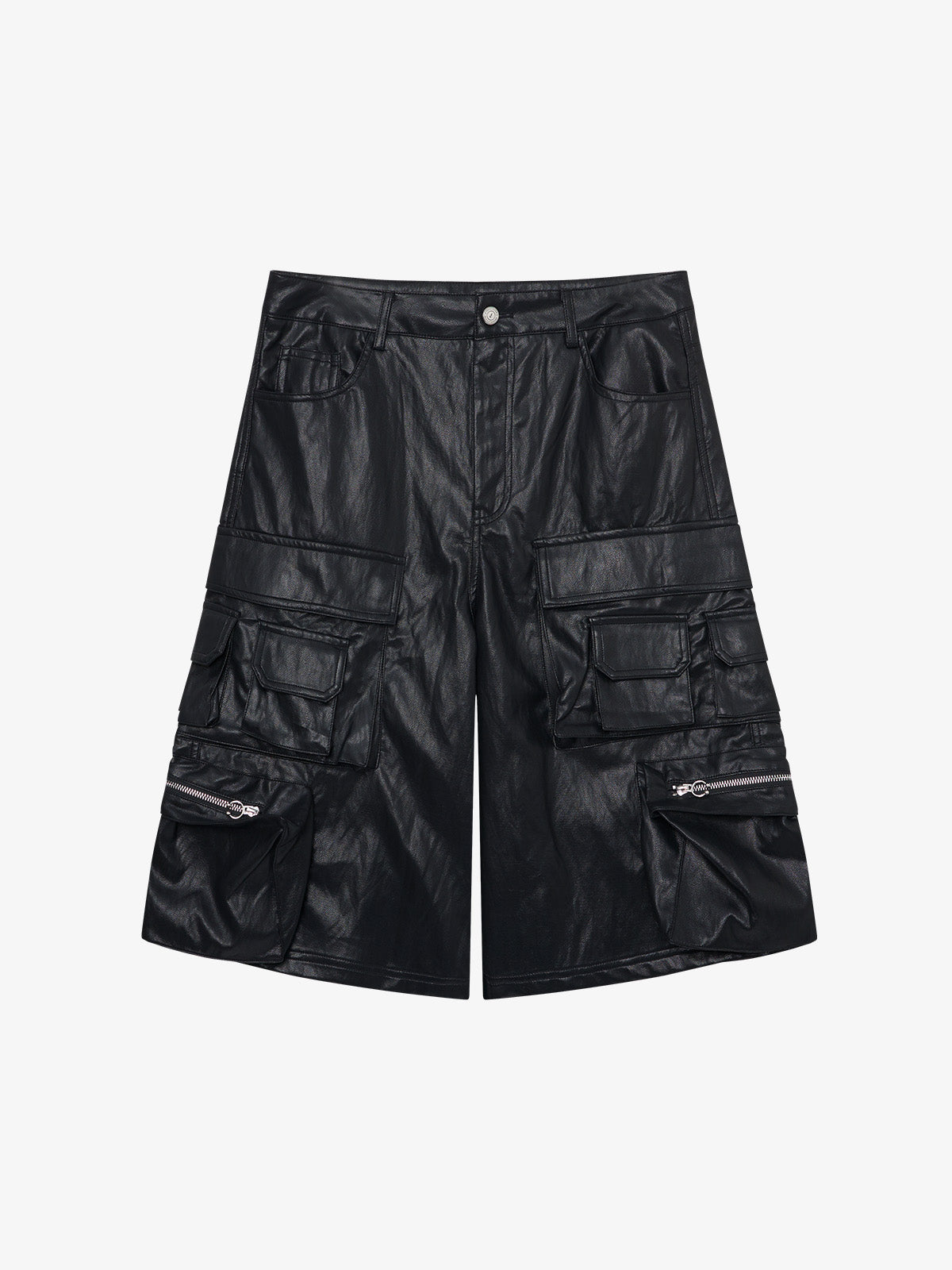 Faux Leather Cargo Jorts