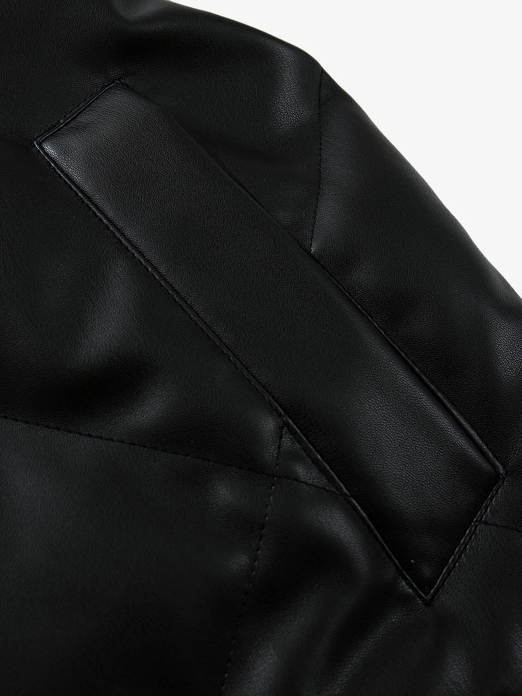 Minimalist Faux Leather Stand Collar Puffer Vest