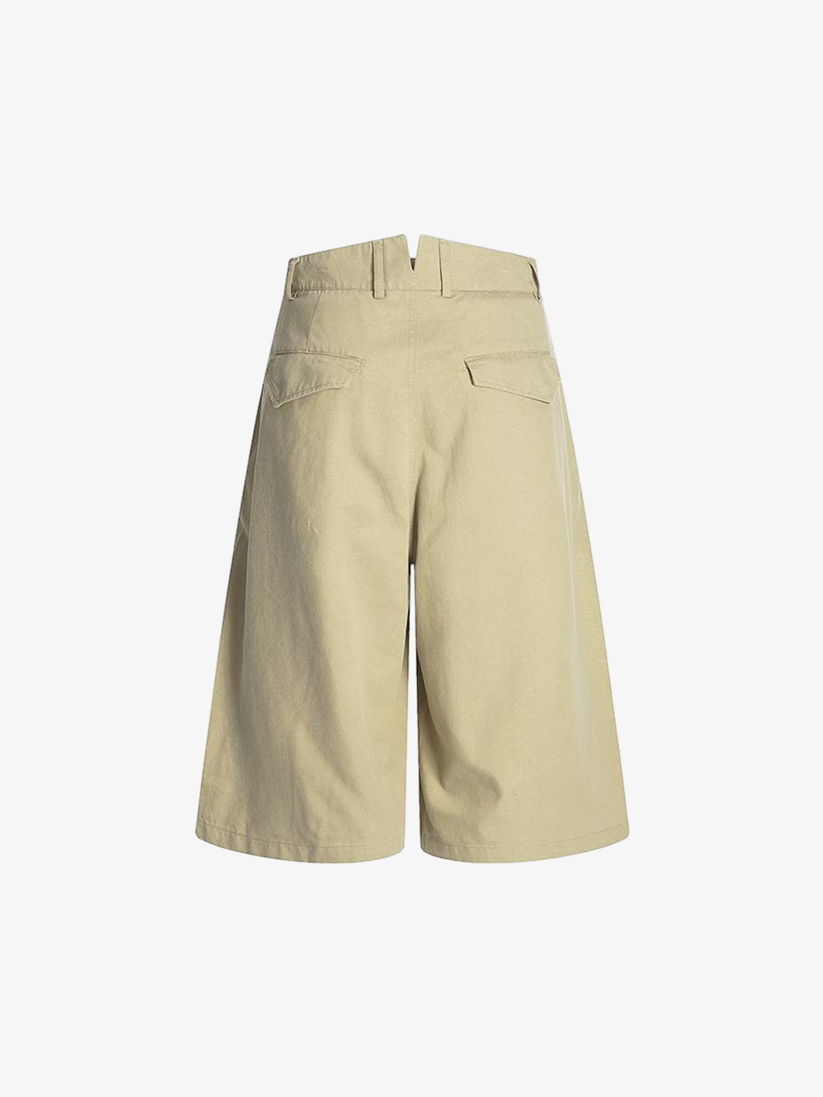 Cotton Pleated Wide Leg Jorts