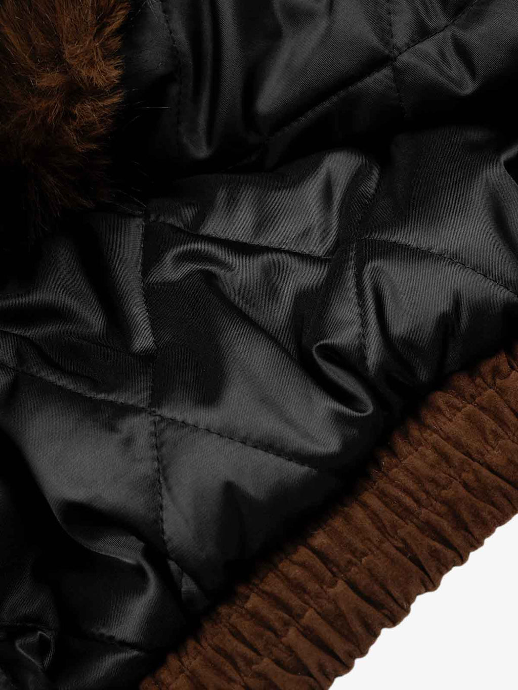 Streetwear Metal Clip Faux Fur Hooded Suede Bomber Jacket - 2597