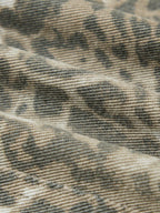 Vintage Leopard Print Bomber Jacket - 2540