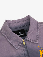 Washed Gradient Embroidered Zip Jacket