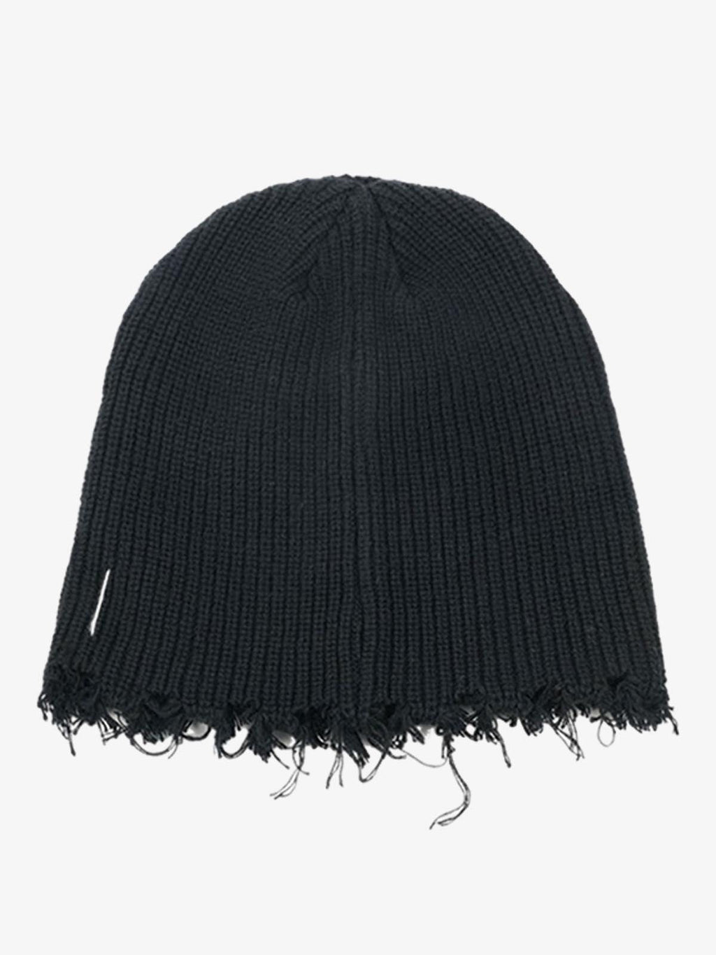 Distressed Denim Patchwork Beanie
