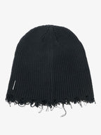 Distressed Denim Patchwork Beanie