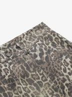 Vintage Leopard Print Cargo Barrel Pants