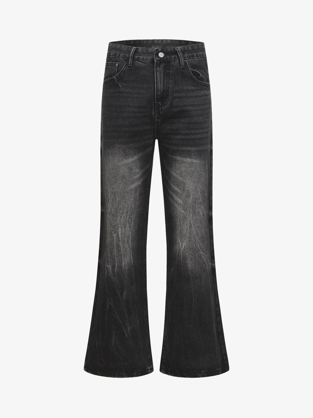 Retro Washed Faded Flared Jeans
