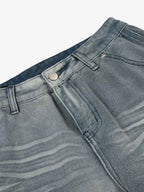 Vintage Washed Ruched Detail Utility Jeans