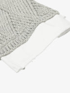 Retro Contrast Collar Embroidery Knit Sweater