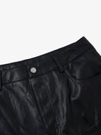 Faux Leather Cargo Jorts