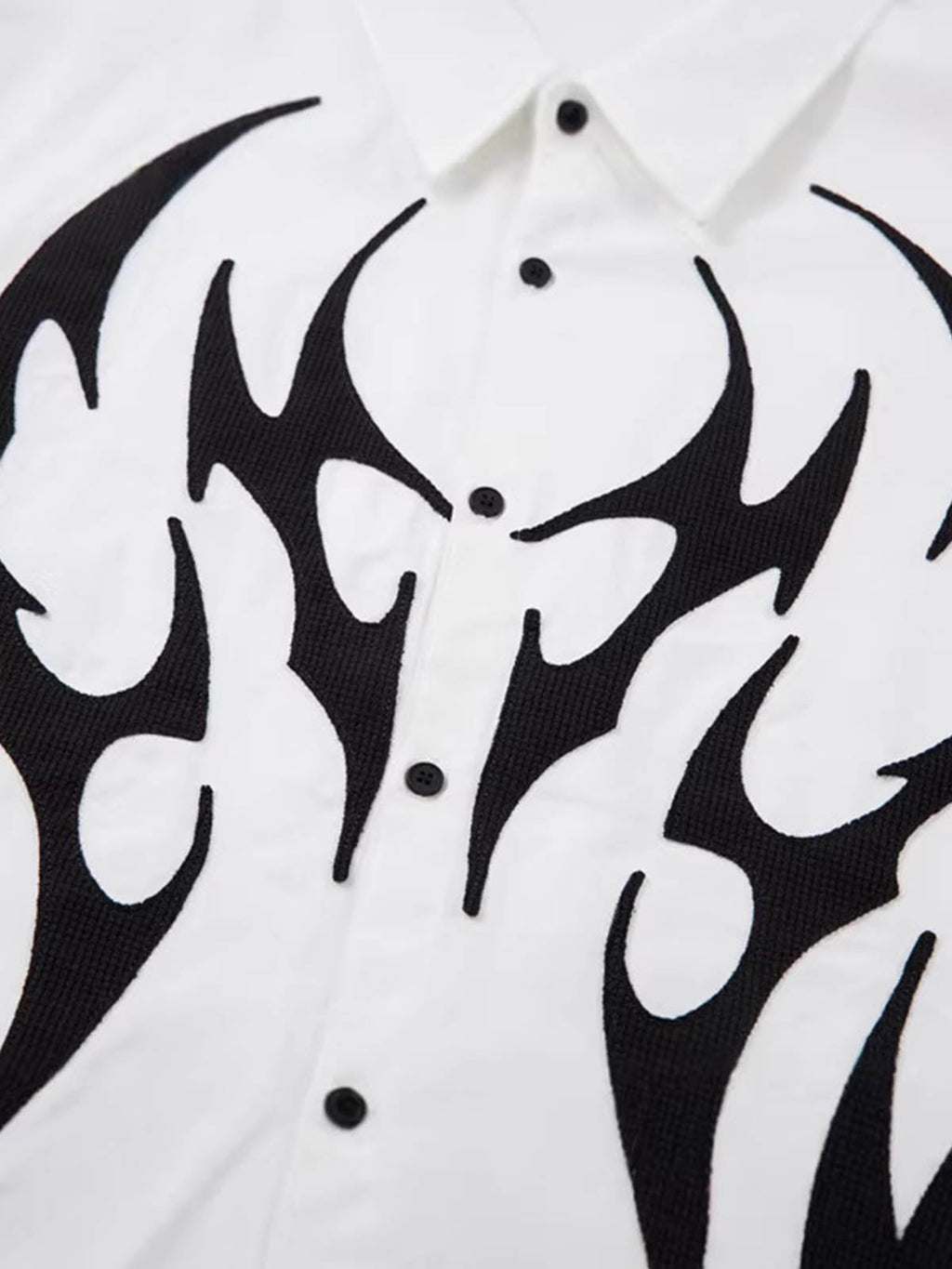 Tribal Flame Layered Cotton Linen Shirt