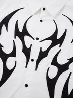 Tribal Flame Layered Cotton Linen Shirt
