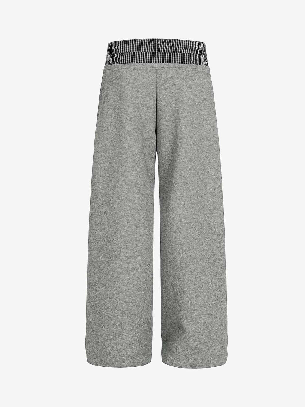 Contrast Waistband Pleated Wide Leg Pants
