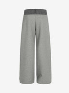 Contrast Waistband Pleated Wide Leg Pants