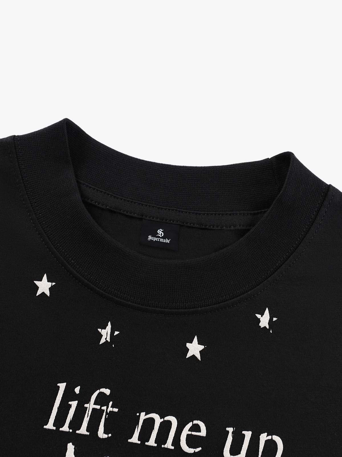 Retro Star Print Long-Sleeved T-Shirt