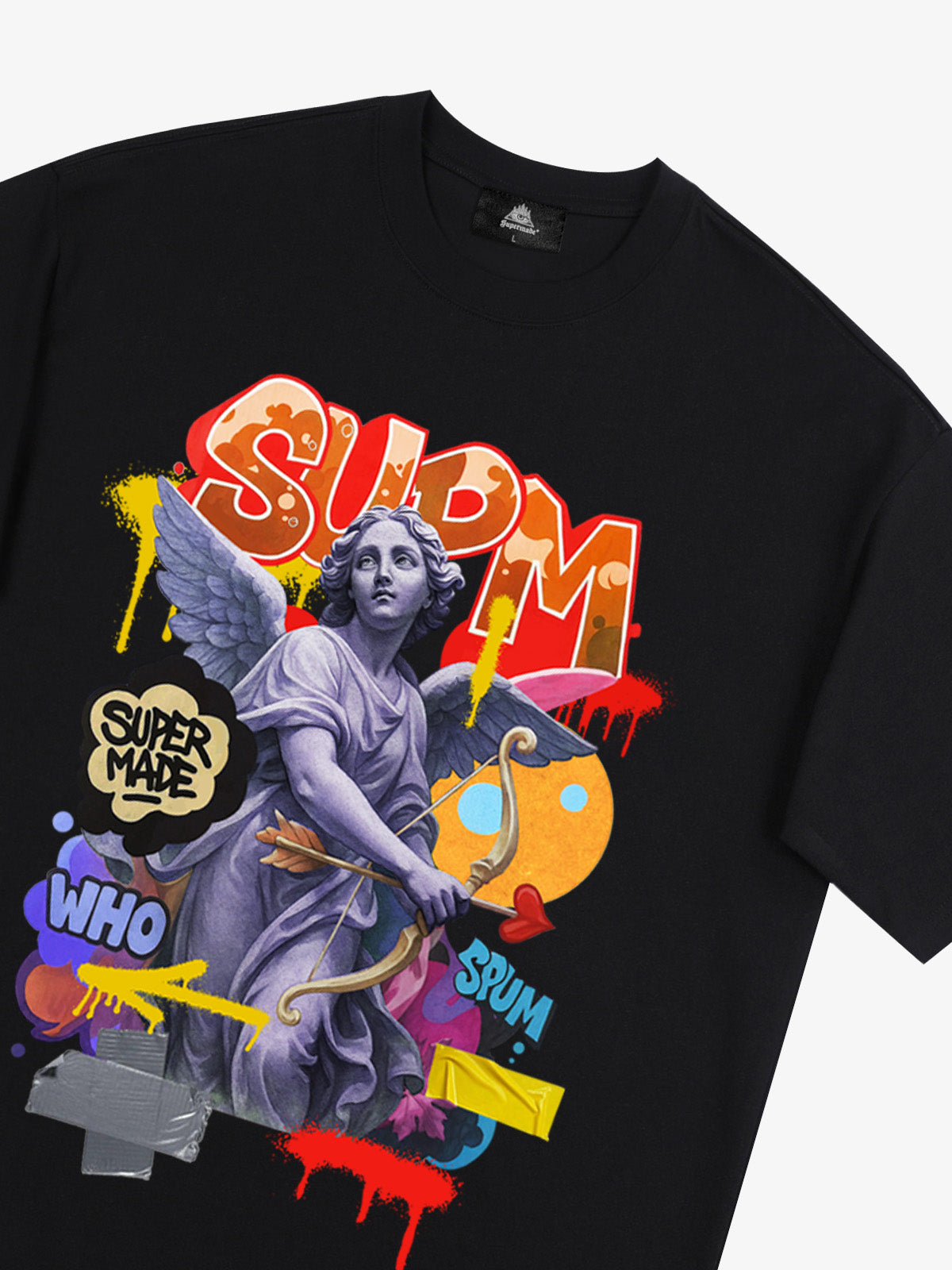 Retro Angel Statue Graffiti T-Shirt