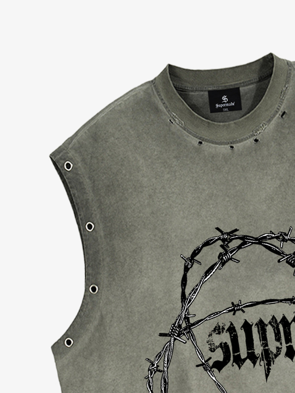 Barbed Wire Chain Graphic Sleeveless Vest