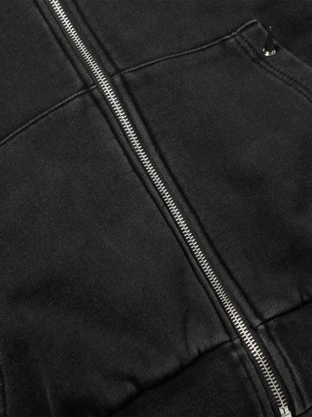 Spike Stud Detail Zip Up Hoodie