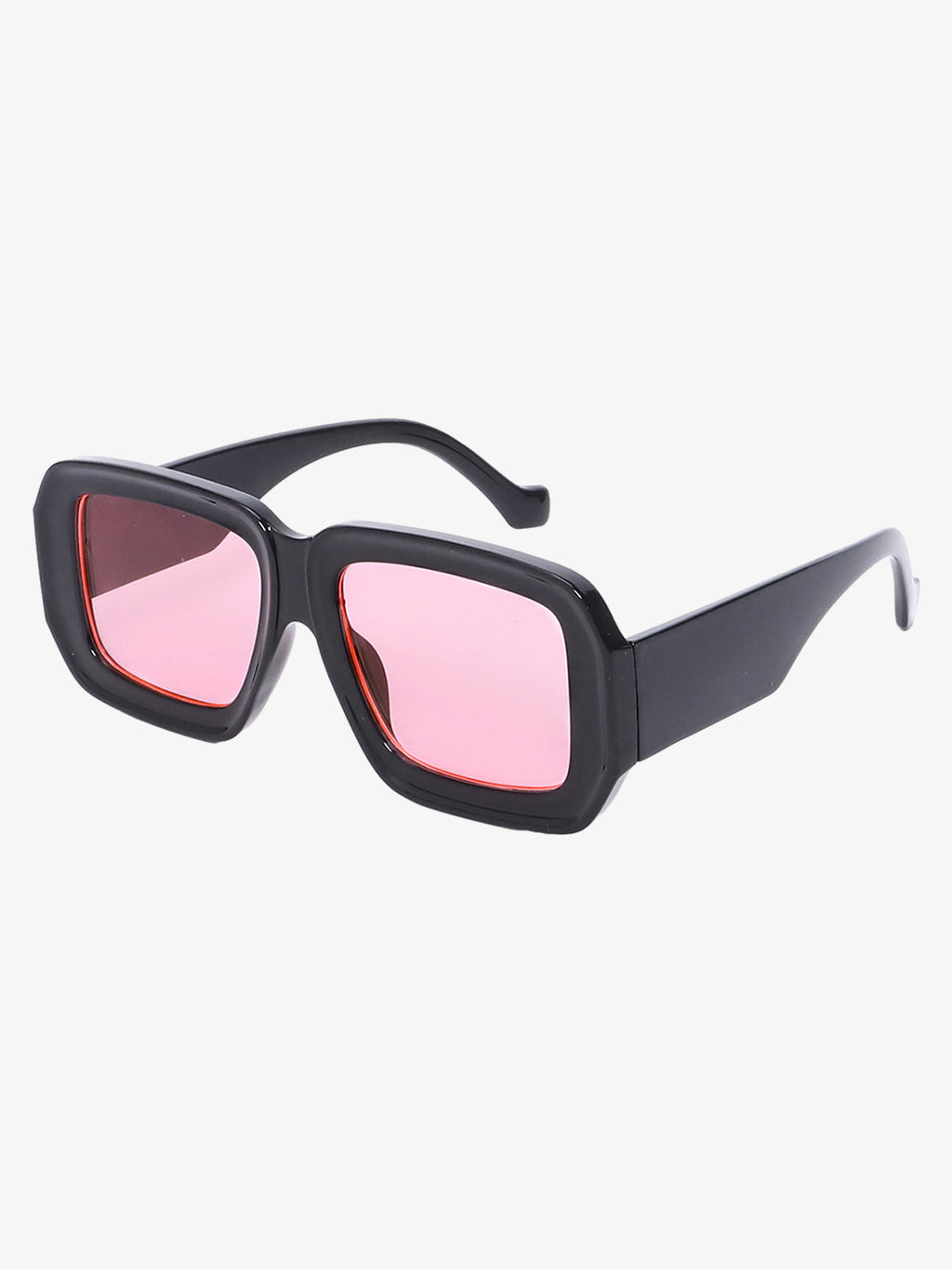 Retro Square Frame Wide Temple Sunglasses