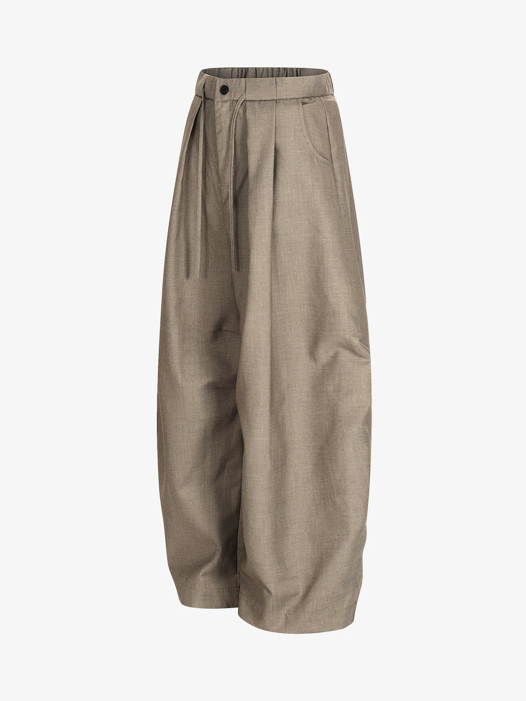 Pleated Drawstring Scimitar Track Pants