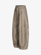 Pleated Drawstring Scimitar Track Pants