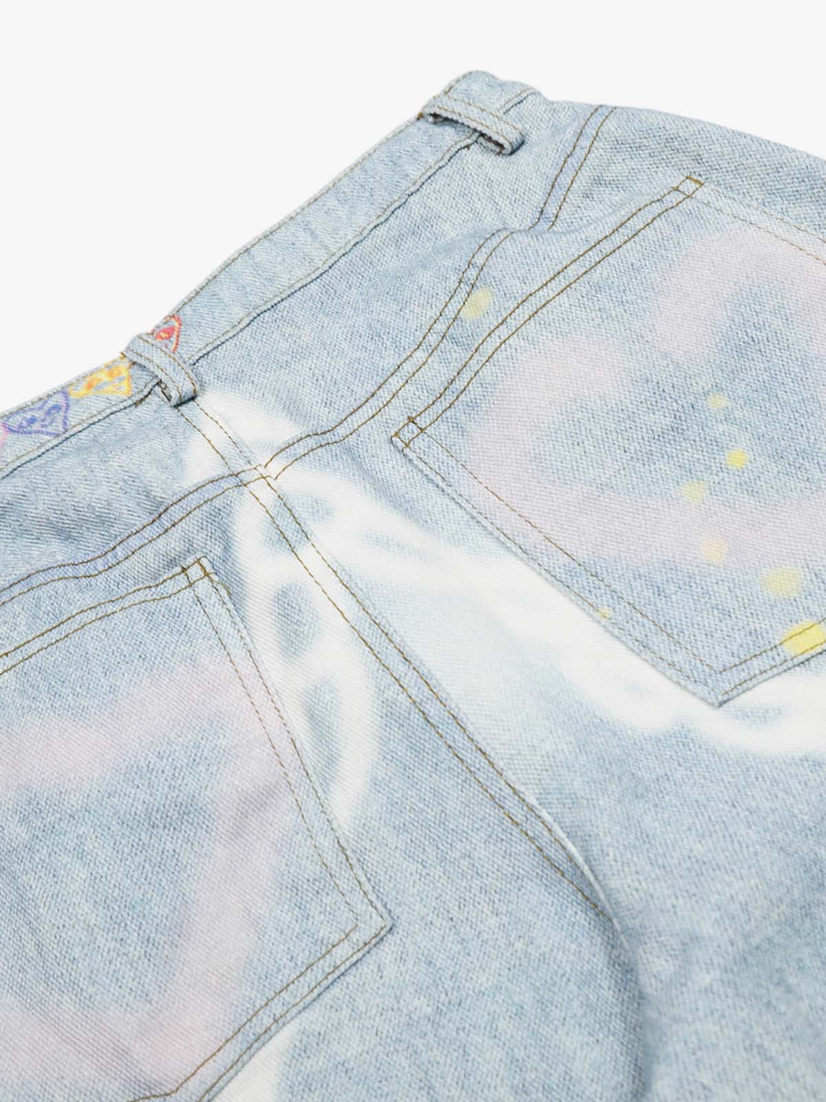 Retro Spray Graffiti Fun Straight Jeans - 2448