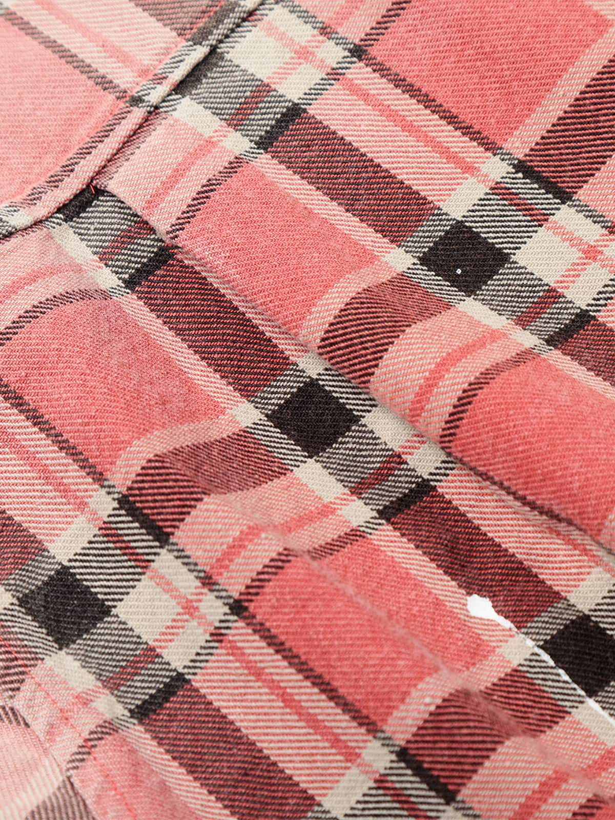 Paint Splatter Plaid Frayed Hem Button Up Shirt