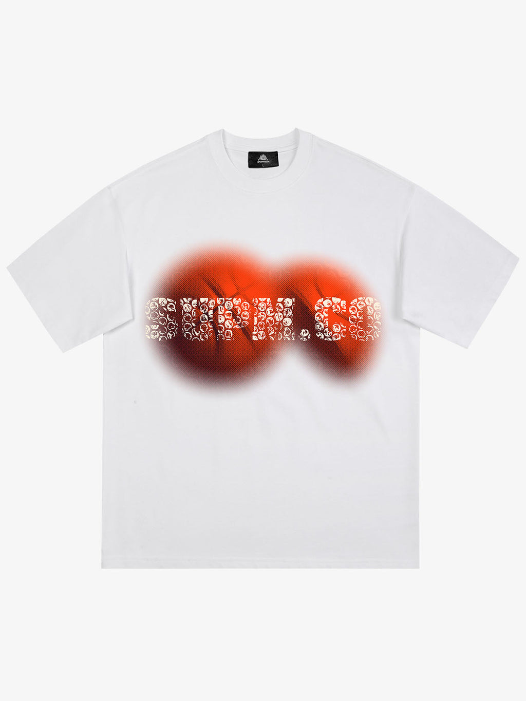 SUPM Foam Texture Basketball Pattern Graphic T-Shirt