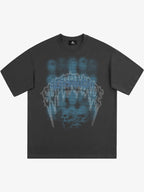 Dark Grid Skull Graphic T-Shirt