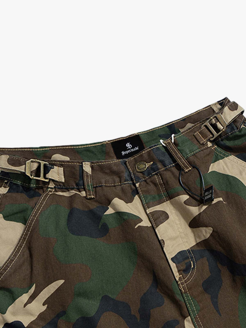 Layered Camouflage Multi-Pocket Cargo Jorts