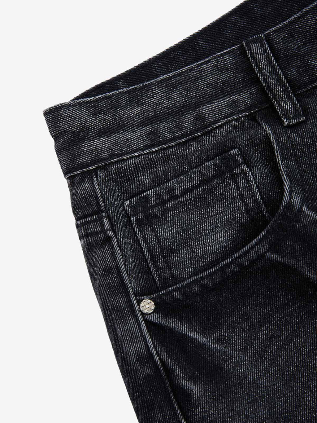 Vintage Barbed Wire Embroidery Distressed Washed Denim Jorts