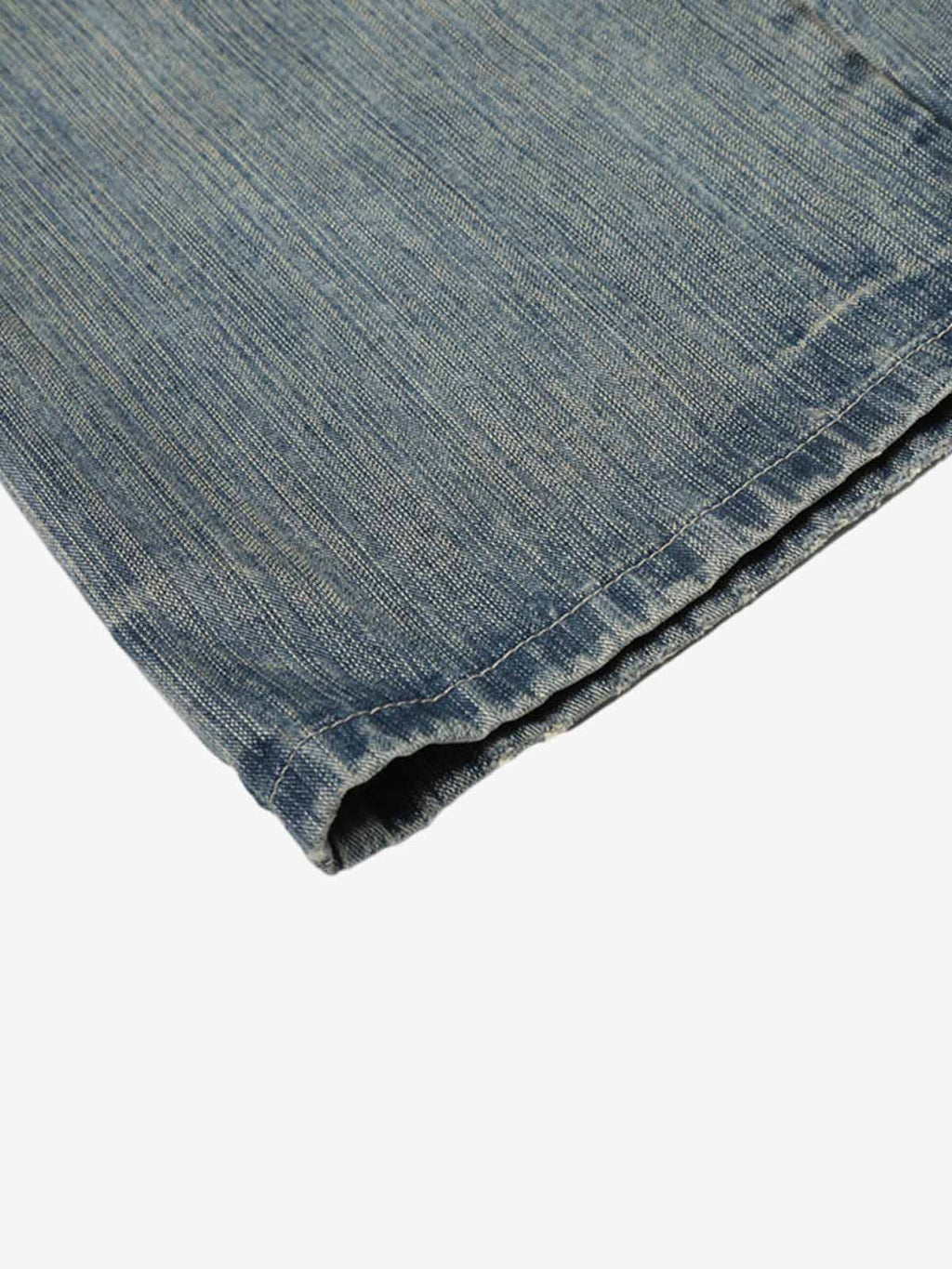 High Waist Distressed Barrel Denim Jeans
