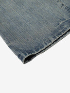 High Waist Distressed Barrel Denim Jeans