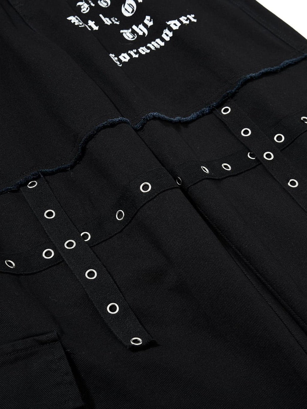 Gothic Graphic Eyelet Strap Pants